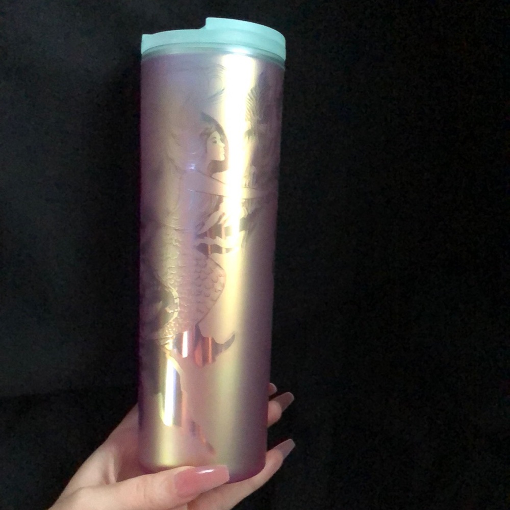 Official Starbucks 2022 holiday collection 16 ounce cold cup iridescent mermaid